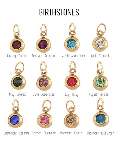 Charm Bar Birth Stone Charms