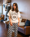 Checkered Wide Leg Pant