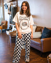 Checkered Wide Leg Pant