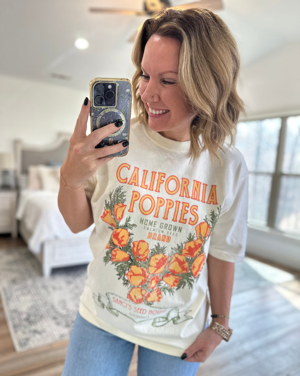 Free People California Poppies Vintage Tee