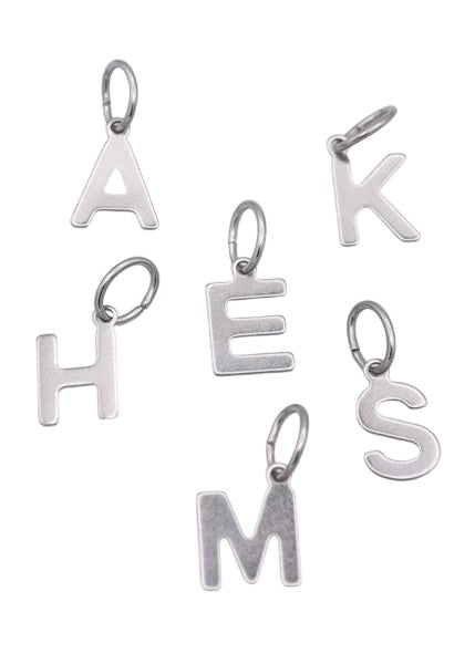 Charm Bar Silver Initial Charms