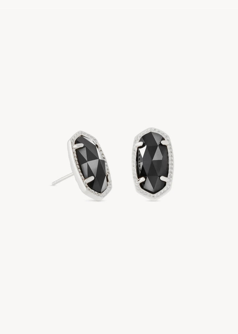 Kendra Scott Silver Ellie Black Earring