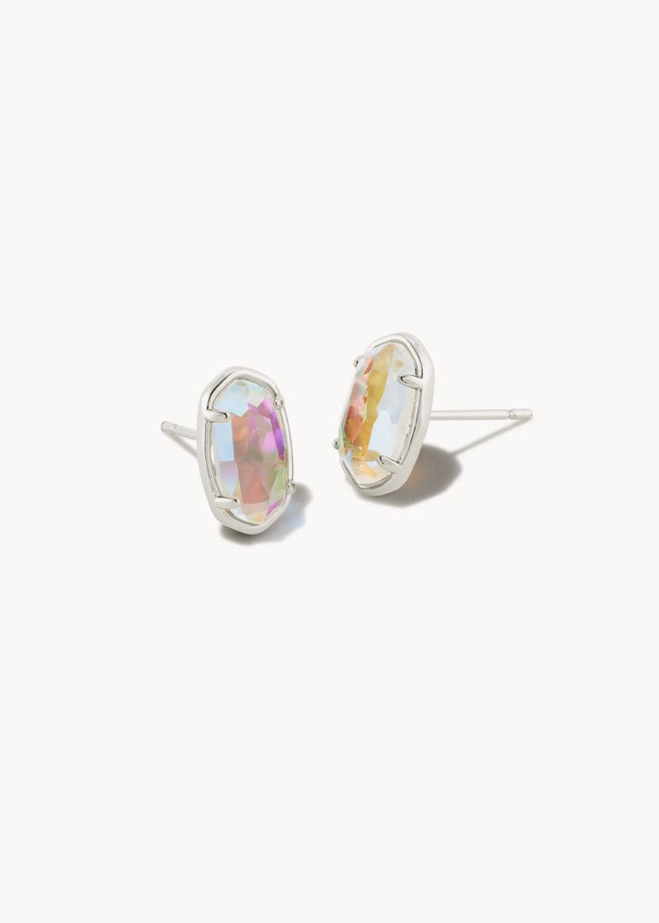 Kendra Scott Grayson Silver Stud Earrings in Dichroic Glass