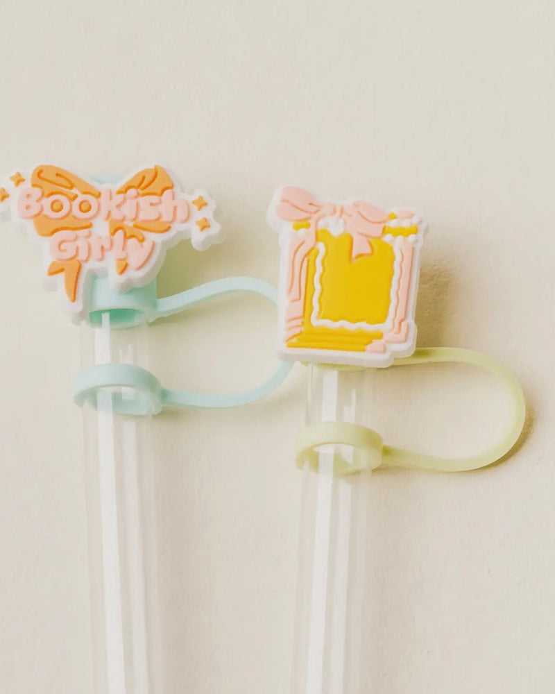 Straw Topper Set Bookish Girly