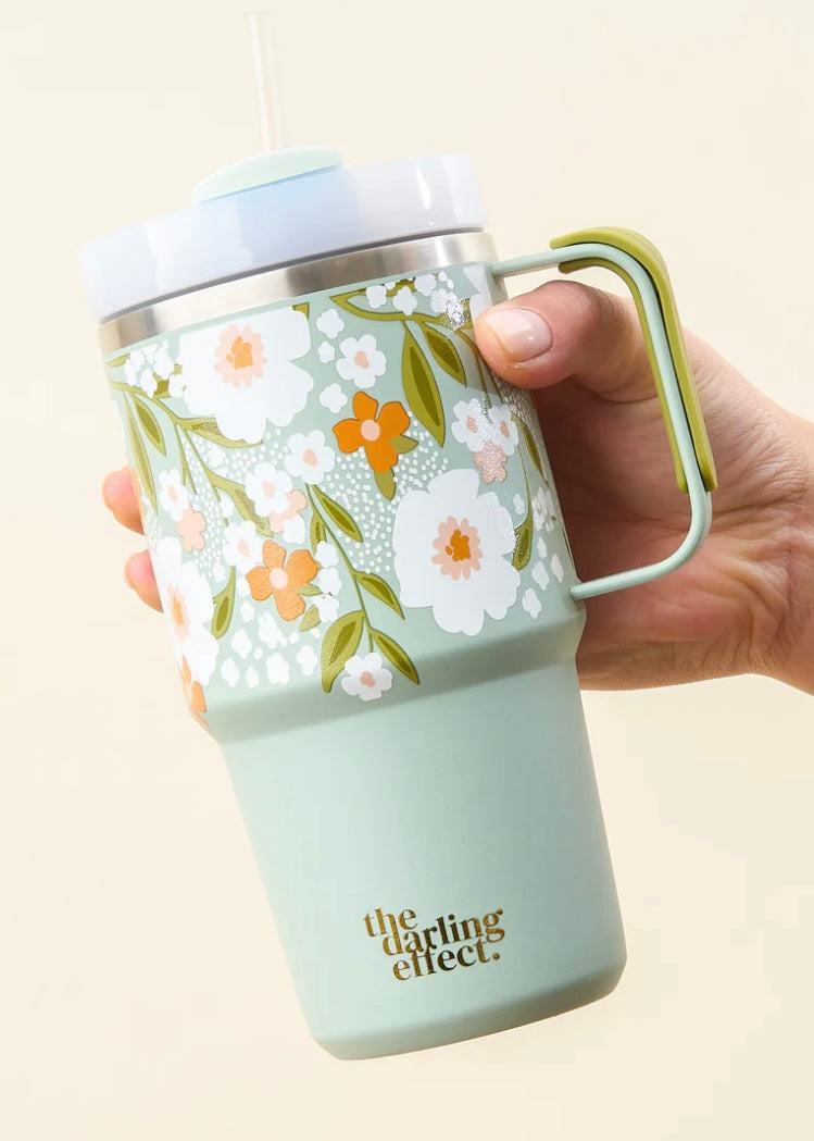 Sage Floral Haven Mini Tumbler