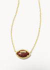 Kendra Scott Football Pendant Necklace Orange Goldstone