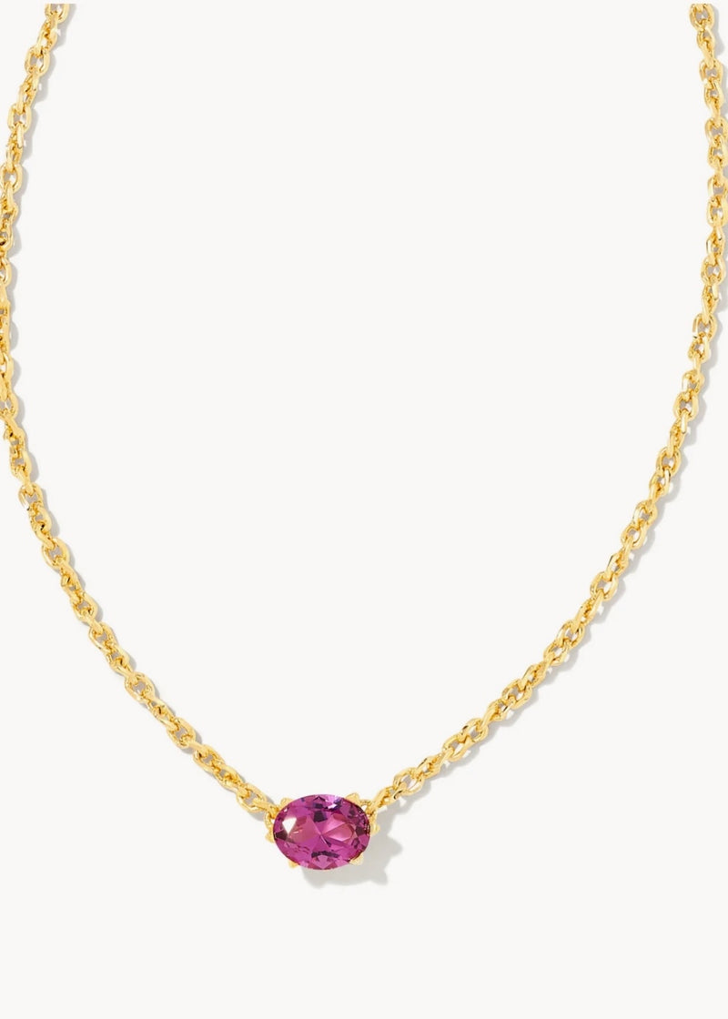 Kendra Scott Cailin Gold Pendant Necklace in Purple Crystal