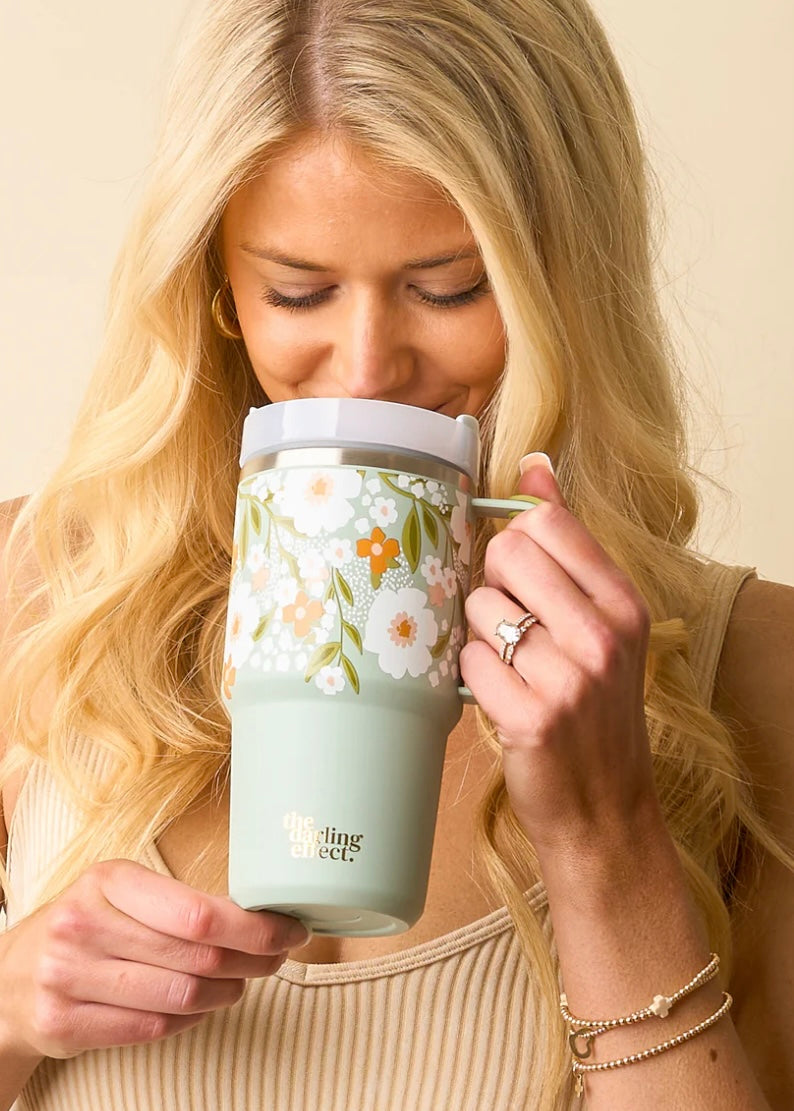 Sage Floral Haven Mini Tumbler