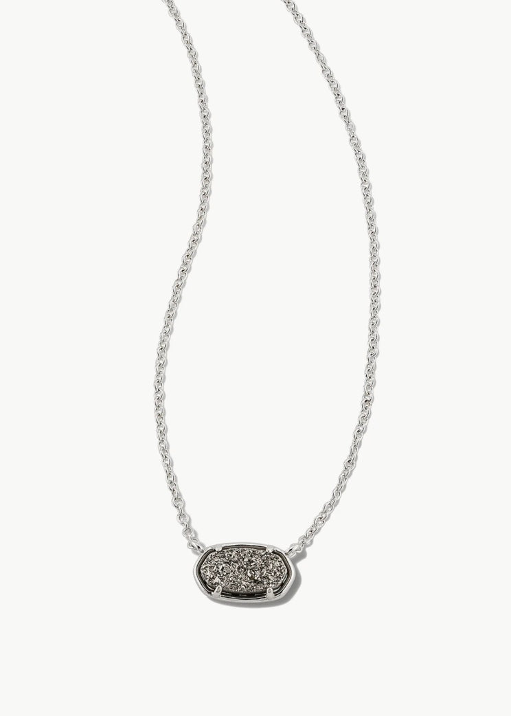 Kendra Scott Grayson Silver Pendant Necklace in Platinum Drusy