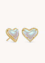 Kendra Scott Gold Ari Heart Dichroic Glass Stud Earring