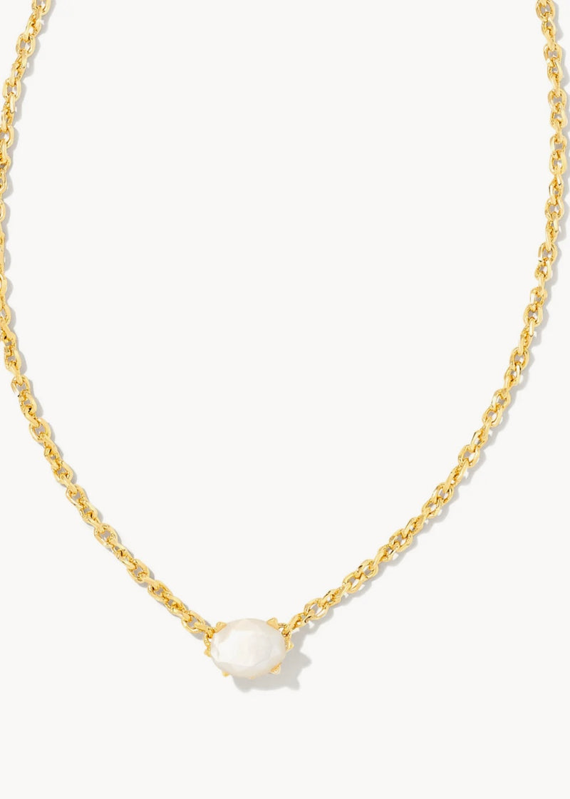 Kendra Scott Cailin Gold Pendant Necklace in Ivory Mother-of-Pearl