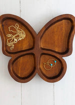 Natural Life Wood Trinket Dishes Butterfly or Peace Sign