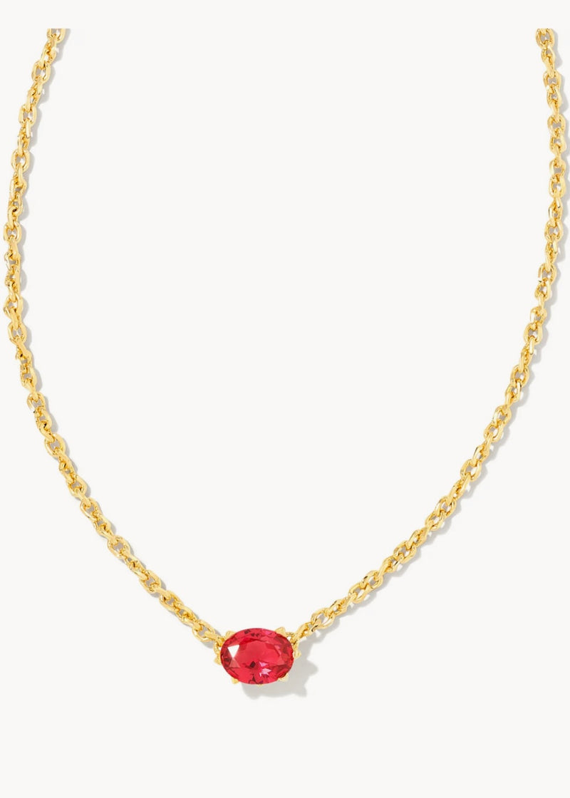 Kendra Scott Cailin Gold Pendant Necklace in Red Crystal