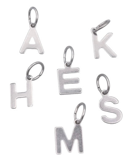 Charm Bar Silver Initial Charms