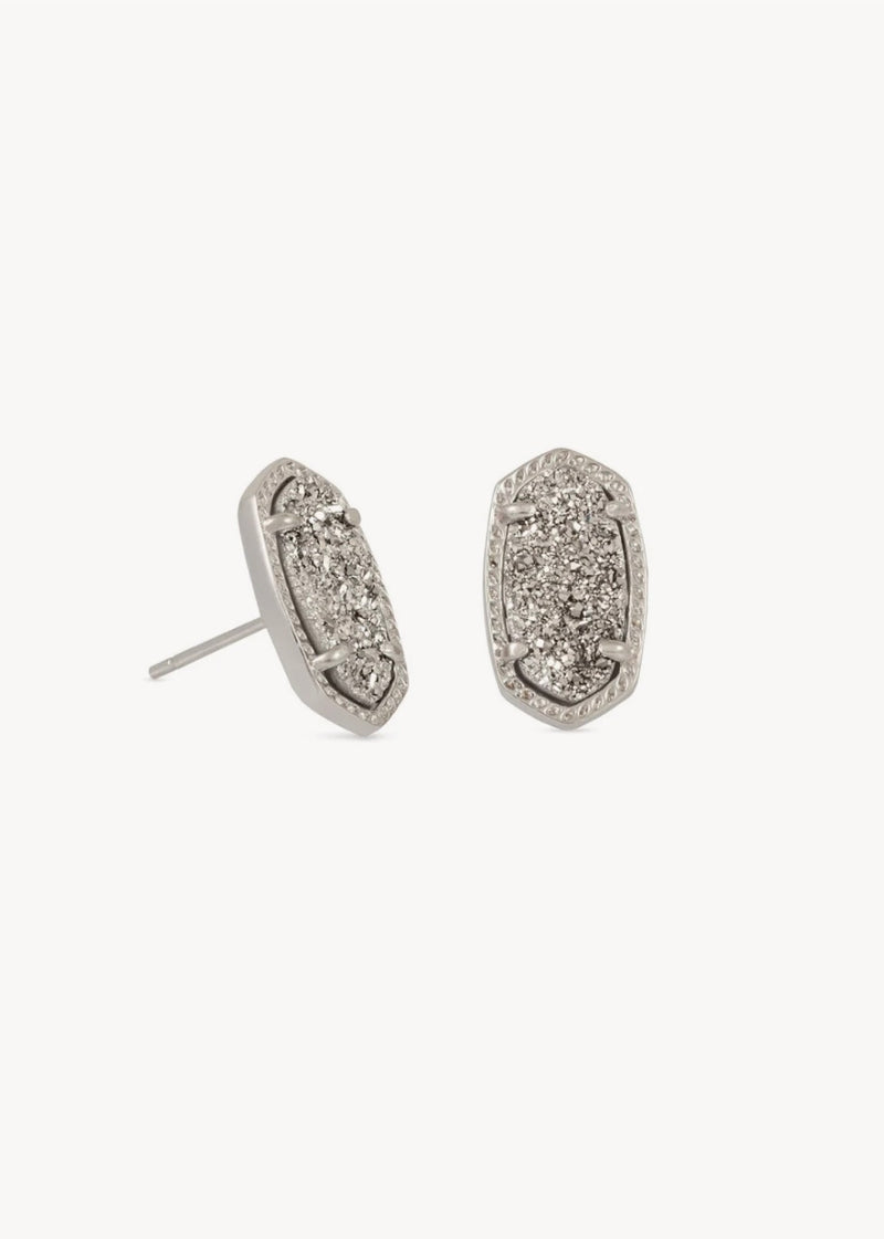 Kendra Scott Silver Ellie Platinum Drusy Stud Earring