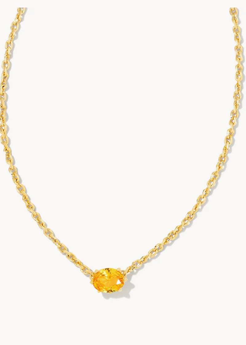 Kendra Scott Cailin Gold Pendant Necklace in Golden Yellow Crystal