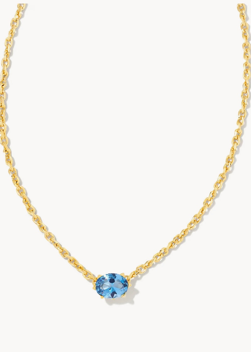 Kendra Scott Cailin Gold Pendant Necklace in Blue Violet Crystal