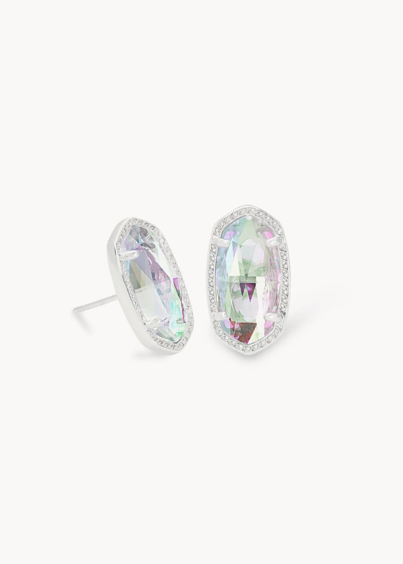 Kendra Scott Silver Ellie Dichroic Glass Stud Earring