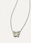 Kendra Scott Lillia Butterfly Silver Pendant Necklace in Dichroic Glass