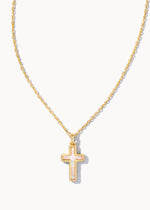 Kendra Scott Cross Pendant Necklace White Opal