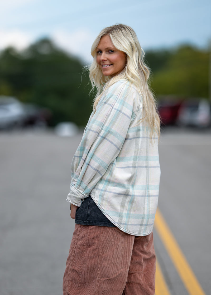 Free People Girl Meets Boy Plaid Shirt