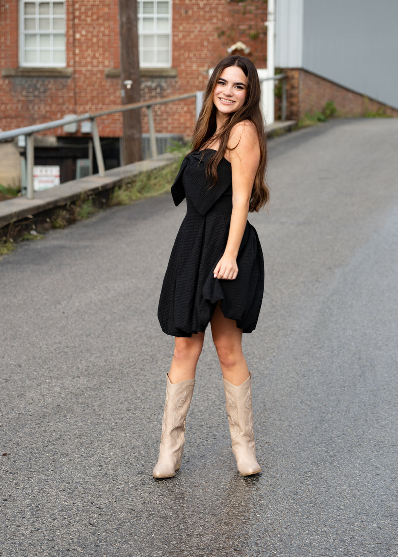 Black Check Tube Dress