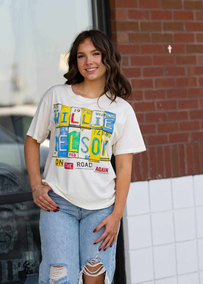 Daydreamer Willie Nelson On The Road Again Boyfriend Tee