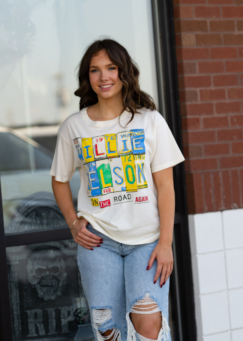 Daydreamer Willie Nelson On The Road Again Boyfriend Tee