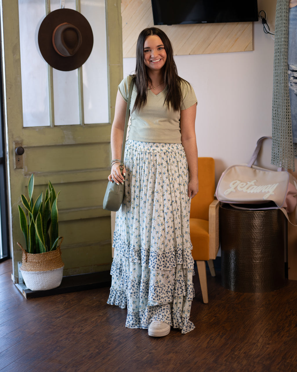 Free People Brynn Printed Maxi Skirt