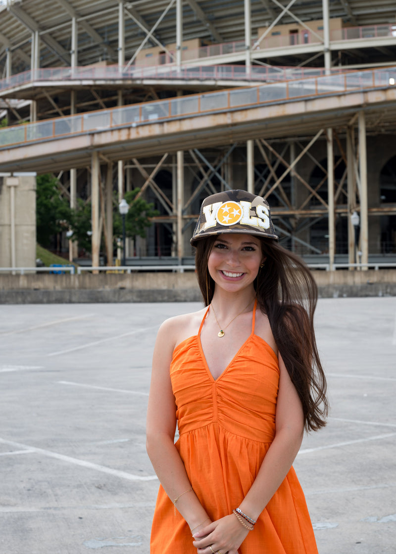 Orange Kiss Halter Mini Dress