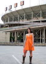 Orange Kiss Halter Mini Dress