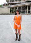 Orange Kiss Halter Mini Dress