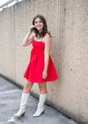 Red Poplin Mini Dress