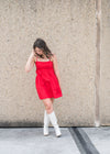 Red Poplin Mini Dress