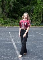 Double 00 Red Sequin Top