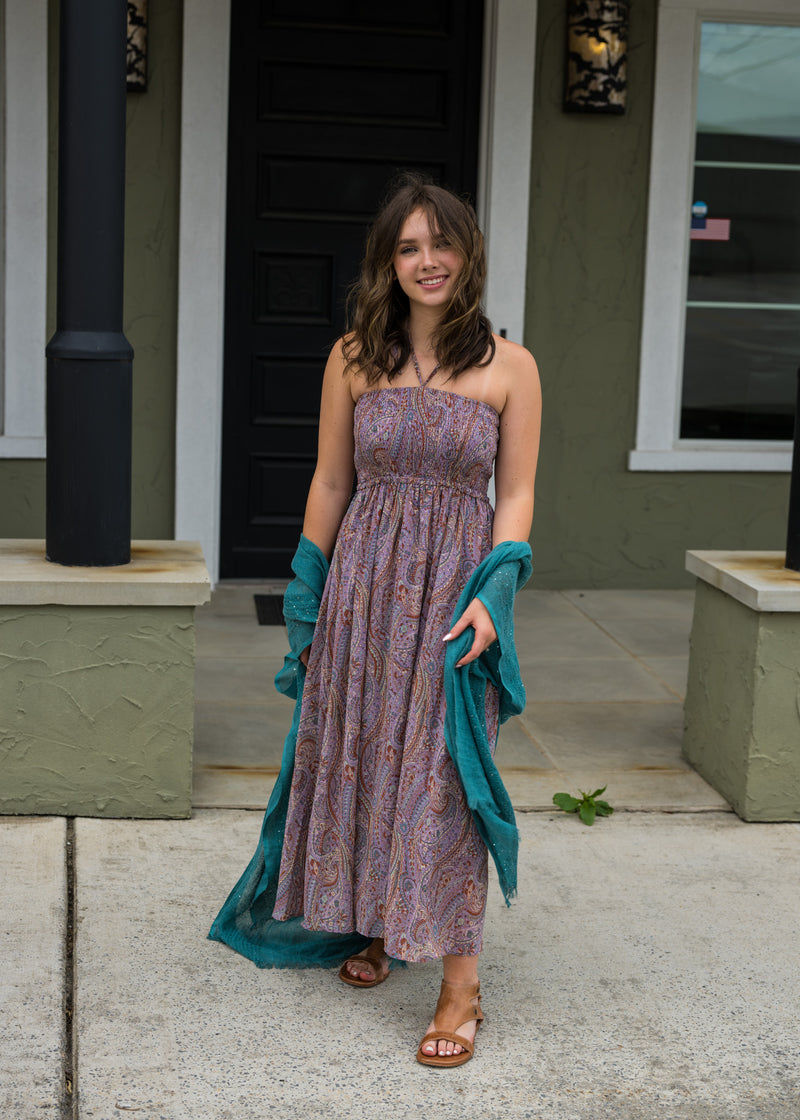 Purple Haze Halter Maxi Dress