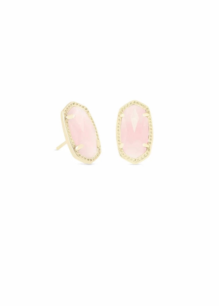 Ellie Earring Gold In Rose Quartz