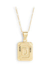 Bracha Initial Card Necklace