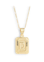 Bracha Initial Card Necklace