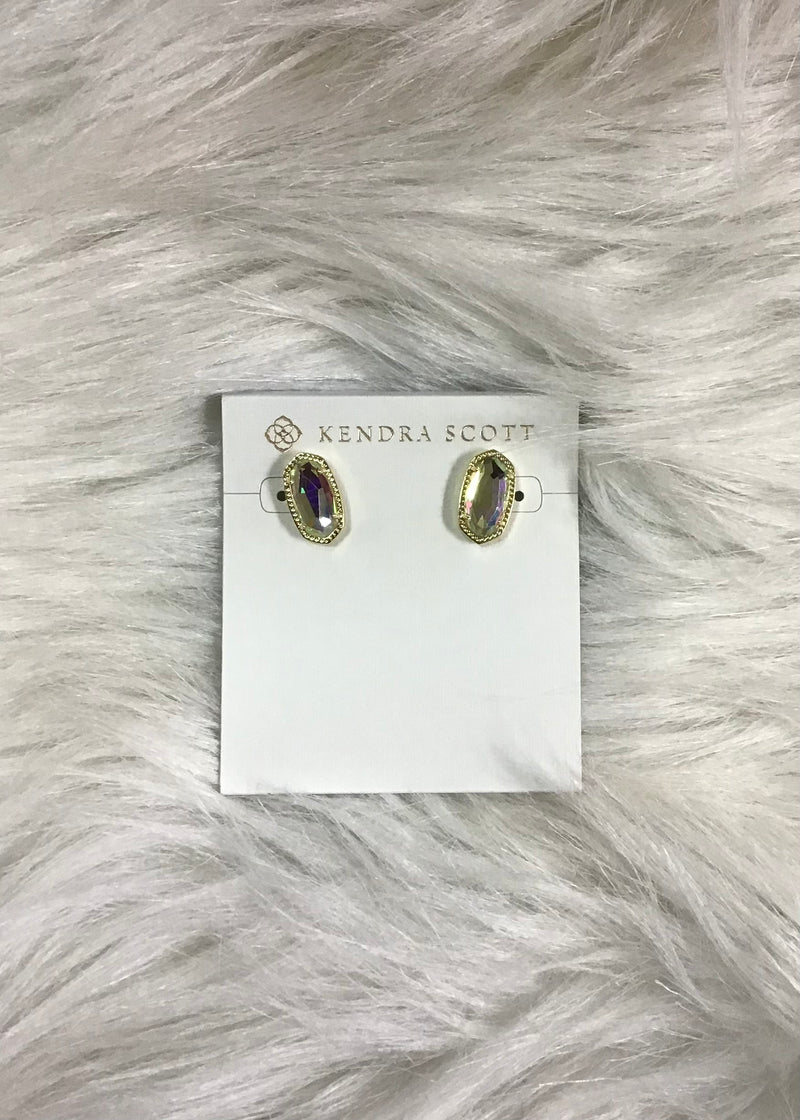 Ellie Earring Gold Dichroic Glass